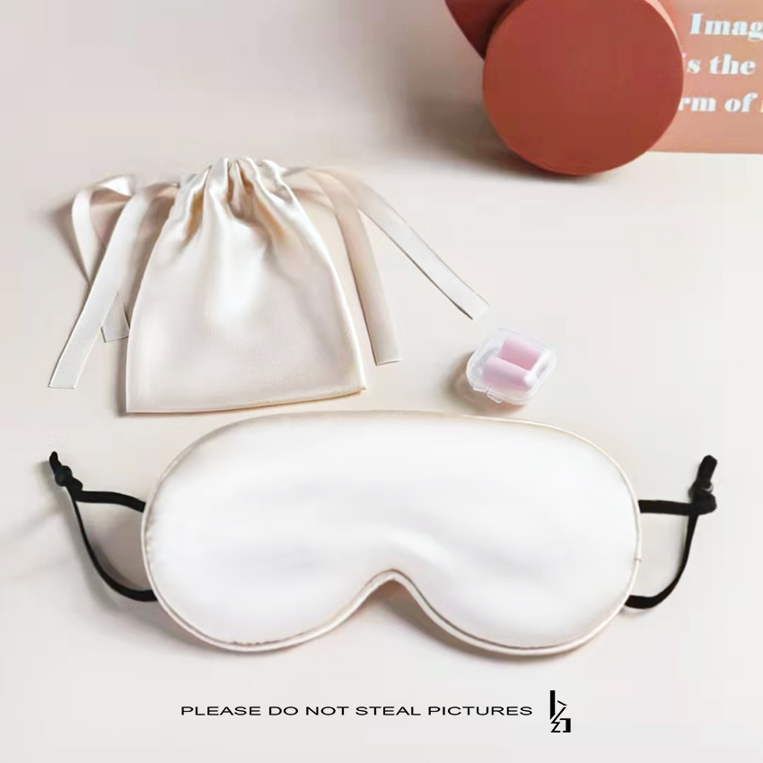 Маска для сна с ушными петлями, регулируемая, дышащая, шелковая, для женщин и мужчин, комплект из трех предметов для снятия усталости глаз