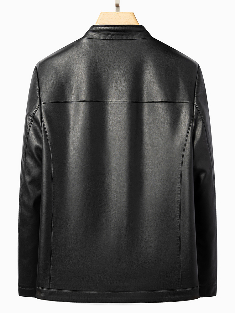 Enobani | Autumn Leather Jacket Men's Eco-Leather Popular Stand-Up Collar Leather Jacket Men's Jacket | Thickness Optional 2586