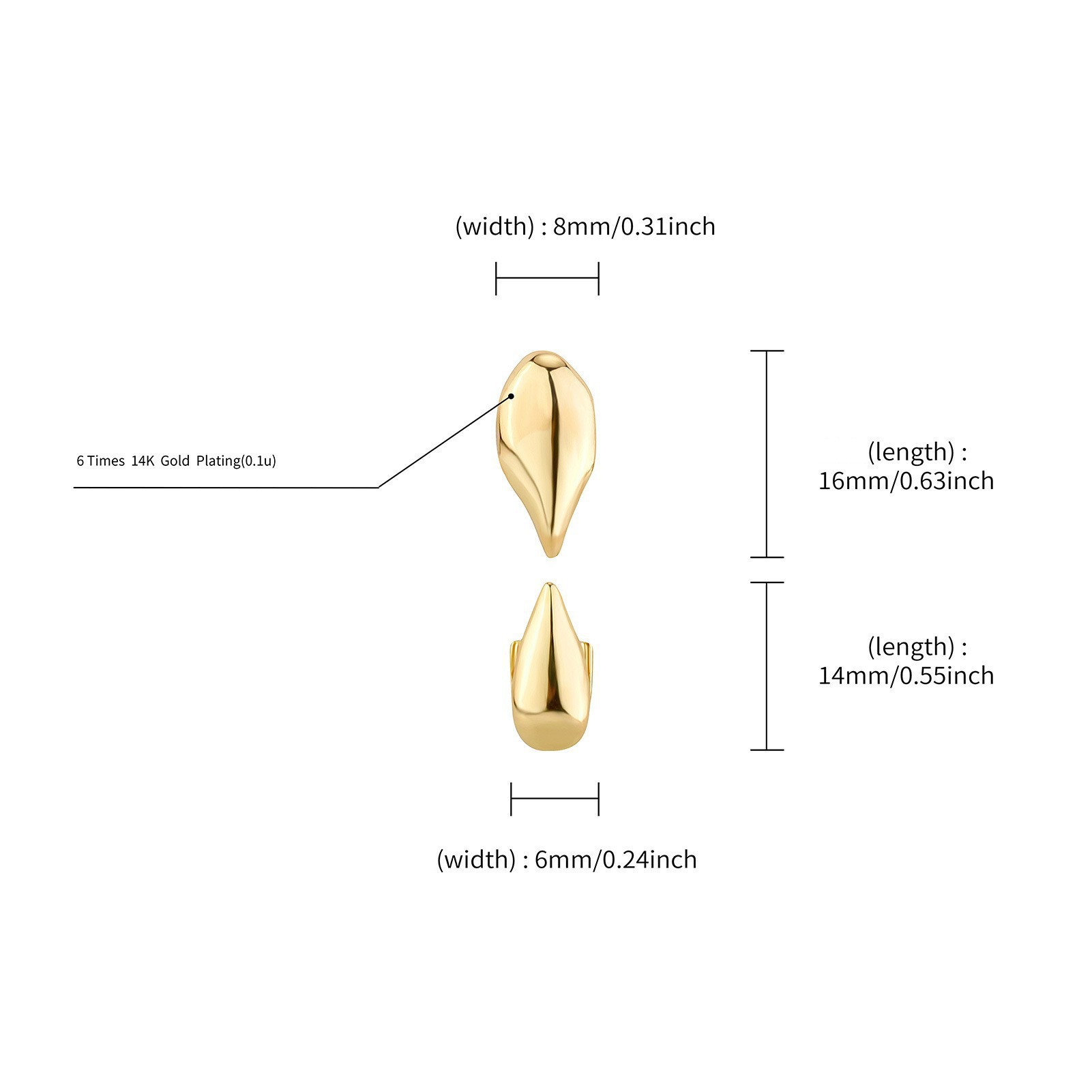 European and American Cross-Border Grills Electroplated Gold Tiger Teeth Hip-Hop Braces Suitable for Men and Women Vampire Teeth Halloween Accessories