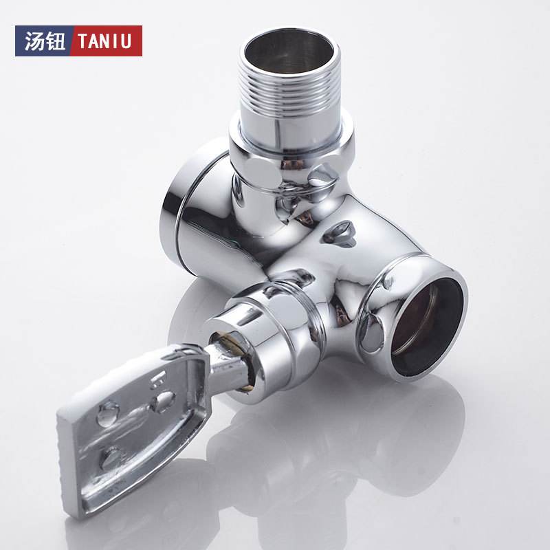 All copper squat toilet flush valve 90 degree corner right angle corner pedal stool flush valve foot delay valve