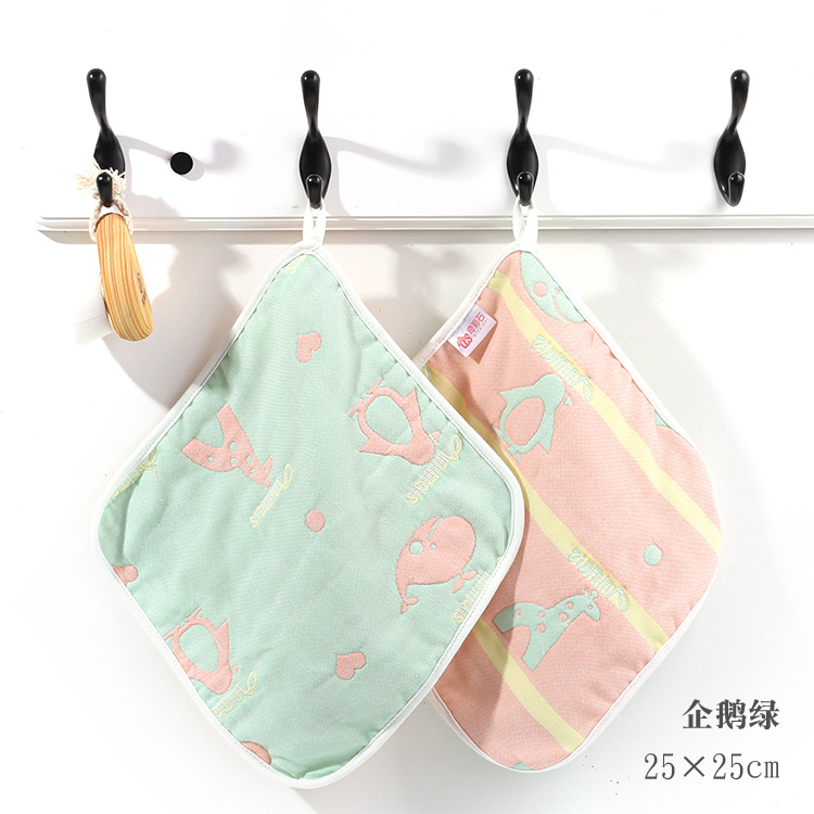 Six-layer cotton gauze baby products towel square handkerchief soft hanging towel wipe mouth towel saliva towel children's towel