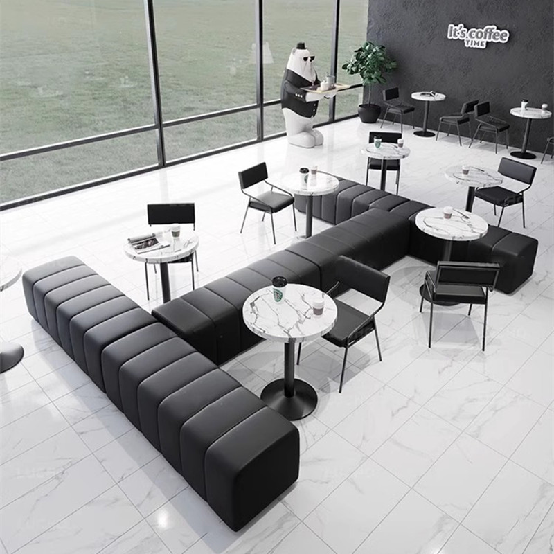Casual Card Seat Sofa Clear Bar Table and Chair Card Seat Combination Coffee Western Restaurant Wall Card Seat Sofa Industrial Style Bench