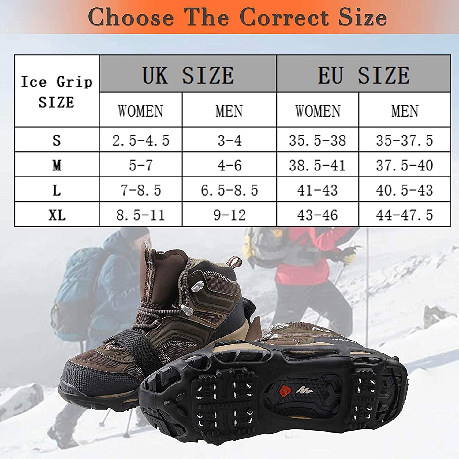 24 Tooth Ice Claw Snow Non-slip Shoe Cover TPE Material Fishing Snow Ice Mountaineering Supplies Winter Essential