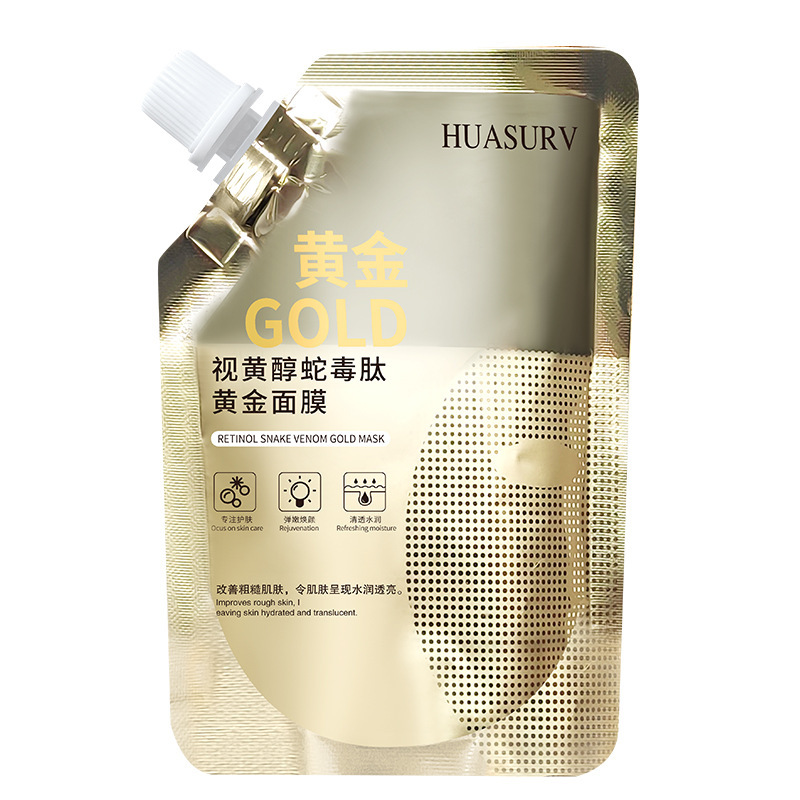 Cross-border Hua Se Retinol Snake Venom Peptide Gold Mask Hydrating Skin Care Moisturizing Cream Tear Mask Soft Mask Wholesale