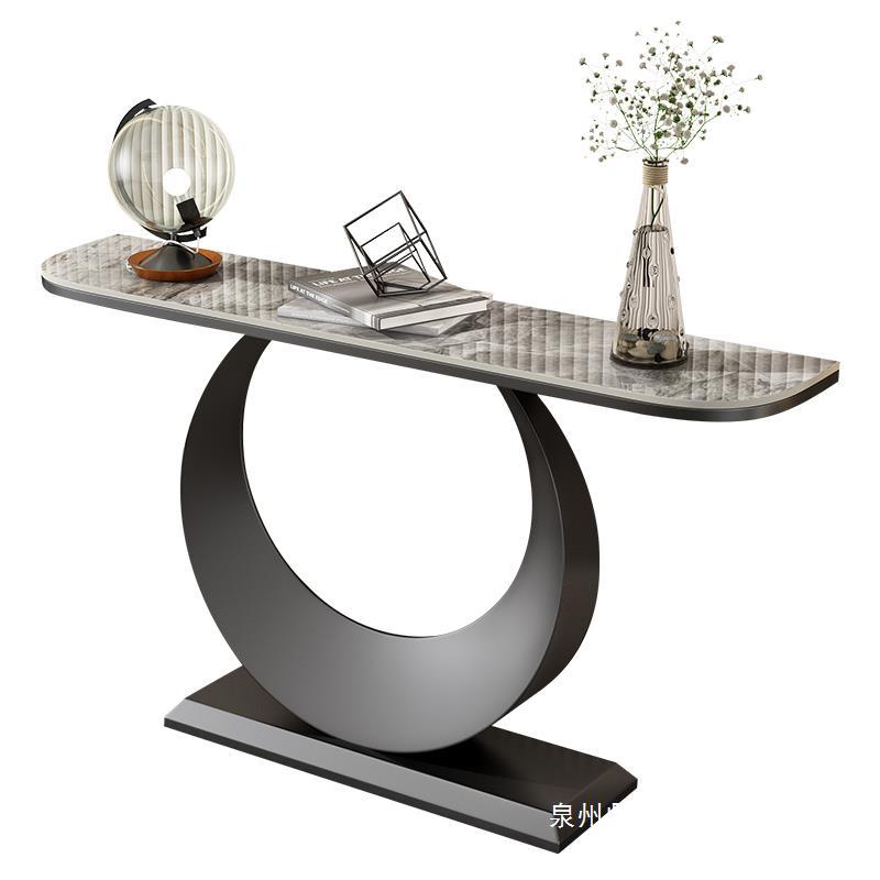 Italian rock plate entrance table semicircle entrance cabinet entrance table modern minimalist wall-mounted entrance rock plate end View table