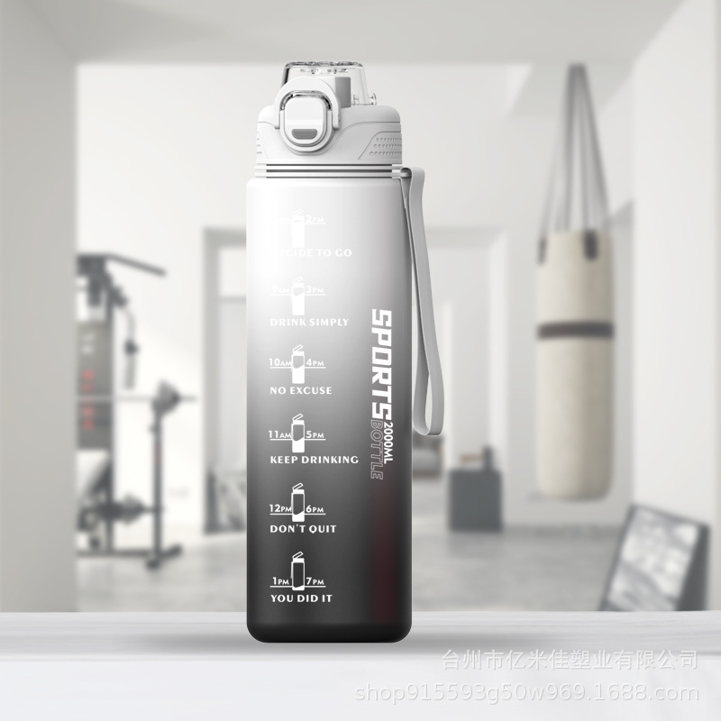 Large Capacity Sports Water Cup Men's 1000ml Water Kettle Portable Fitness Water Cup Women's Summer Plastic Anti-fall Space Cup