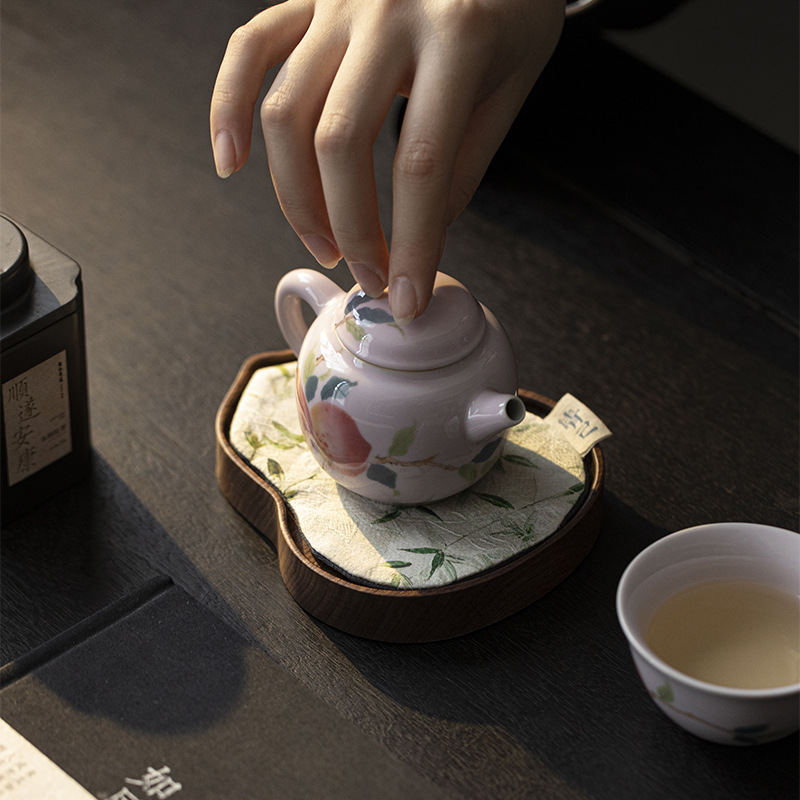 Moji Chinese-style Brocade Fulu Tea Mat Walnut Gourd Pot Bearing Household Tea Pot Mat Tea Set Accessories Tea Cloth Mat
