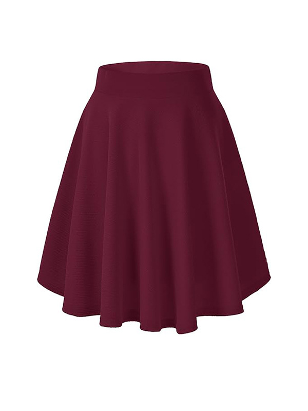 European and American Cross-Border Women's Large Size Half-Length Umbrella Skirt High-Waist Elastic Slimming Look Solid Color A-Line Skirt Mid-Length Skirt with Large Skirt