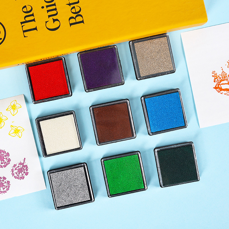 Colorful 3.5cm Cartoon Seal Ink Pad Colorfulful Small DIY Decorative Ink Pad Handbook Companion Handmade Ink Pad