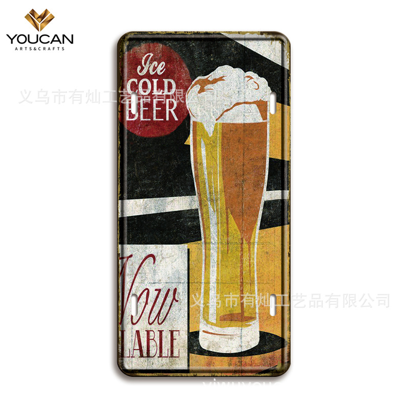 Youcan Wholesale Bar Coffee Shop Metal Decorative Painting Hanging Iron Painting