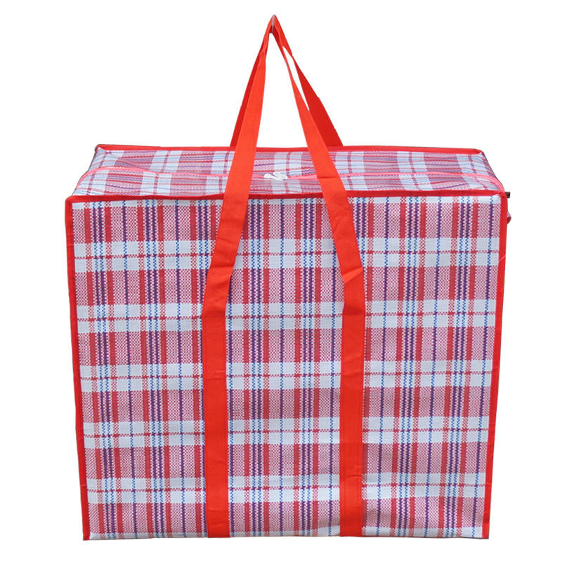 Red, White and Blue Snakeskin Woven Bag, Moving Packing Sack, Luggage Capacity, Satchel Canvas Mouth, Zhaozhisun