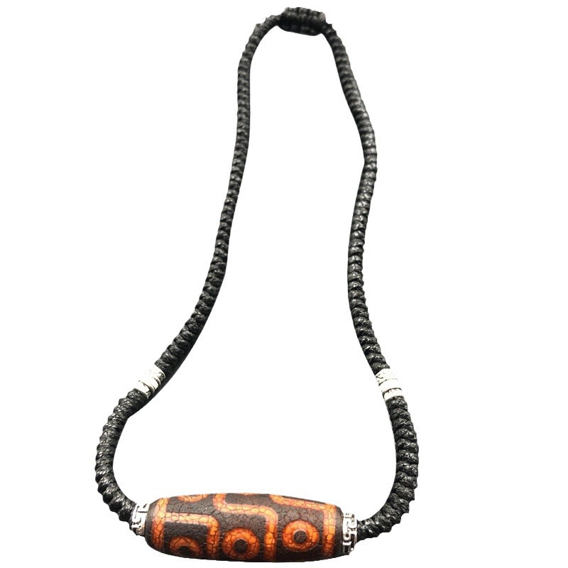 Factory direct supply wholesale Xizang clavicle chain do old fire arch orange peel nine-eye beads natural agate weathered film