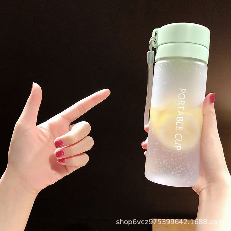 Factory direct double-layer water cup for men and women students Korean version of large capacity plastic cup simple portable leak-proof advertising cup