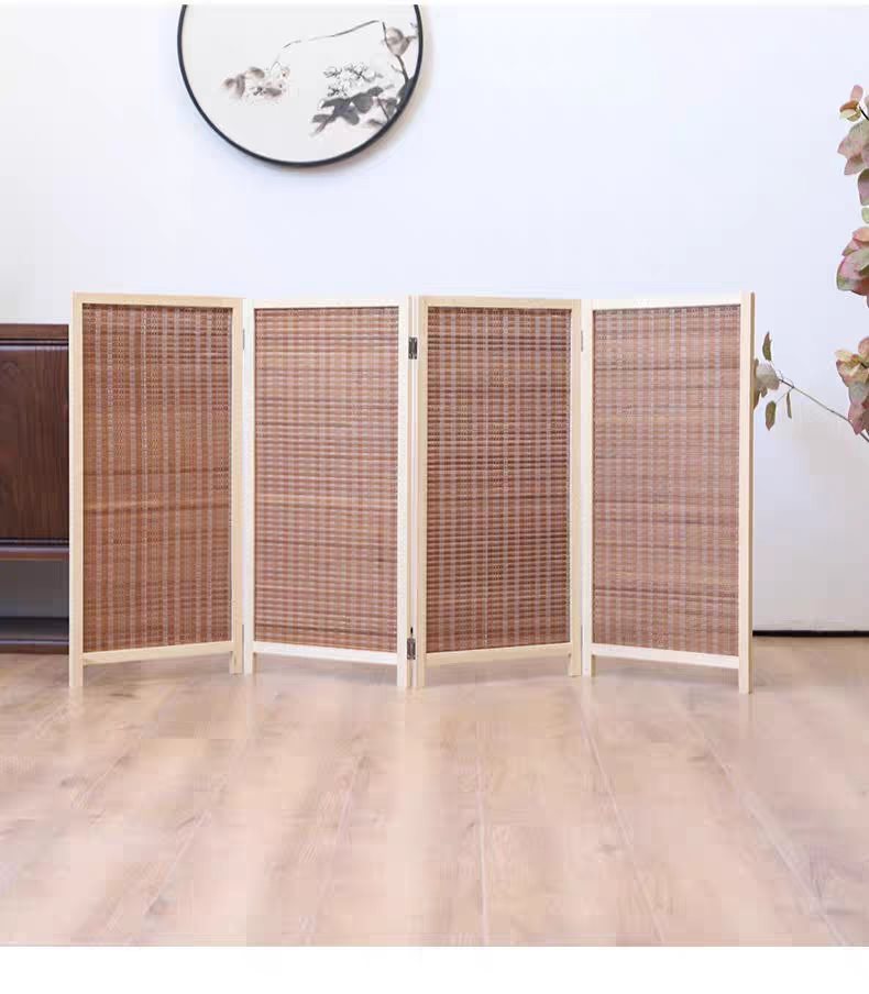 Bamboo woven children's screen partition kindergarten area corner fence painting exhibition with small screen folding screen
