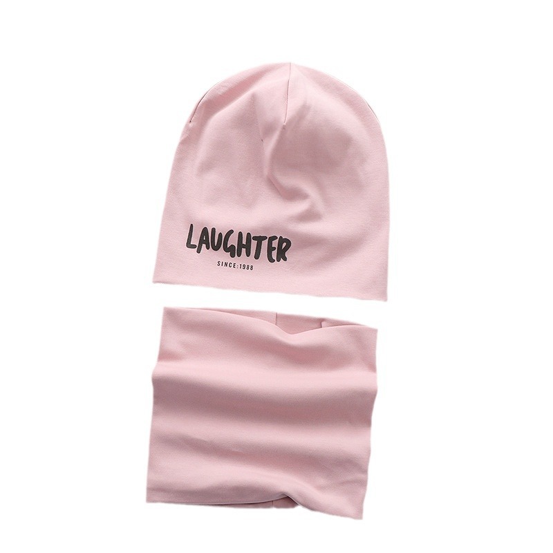 Children's autumn and winter warm cotton double-layer hat scarf two-piece set for boys and girls pile cap baby breathable pullover cap