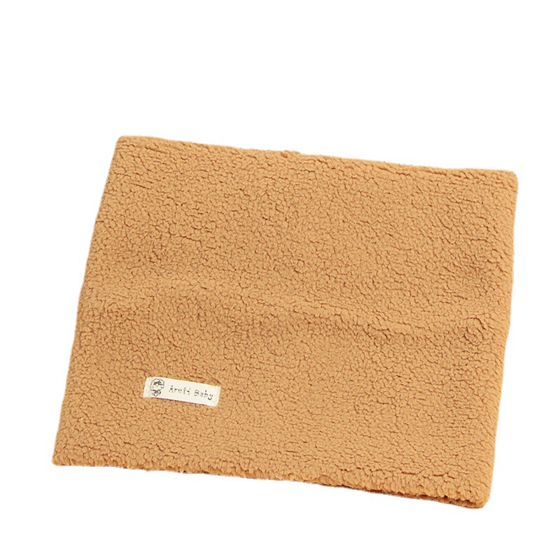 Winter Warm Fleece-Lined Kidsren's Scarf Thickeneded Pullover Scarf Lamb Velvet Simple Baby Pure Color Neck Cover Soft