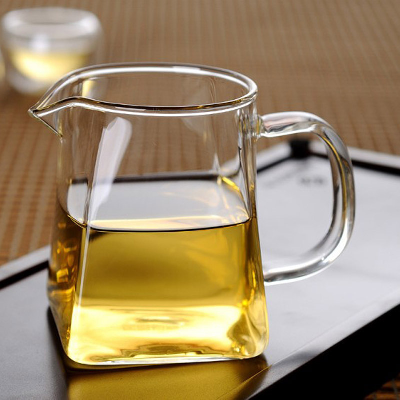 High Borosilicate Glass Square Square Public Cup Household Transparent Glass Tea Sea Fens Tea Set Large Kung Fu Tea Set Public Cup