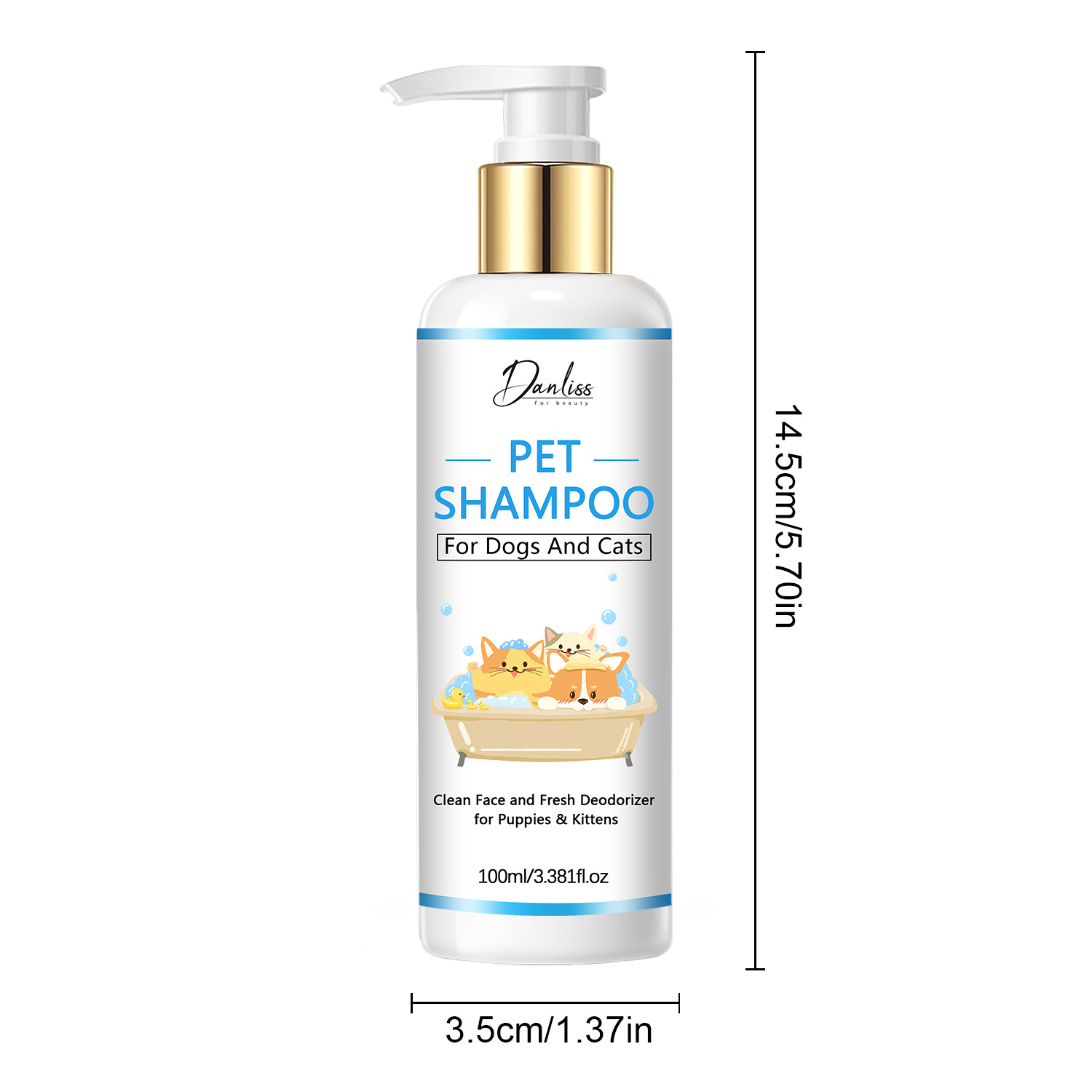 Cross-Border Pet Shampoo Cleans Head and Body, Deodorizes and Removes Odor, Universal Shampoo for Cats and Dogs