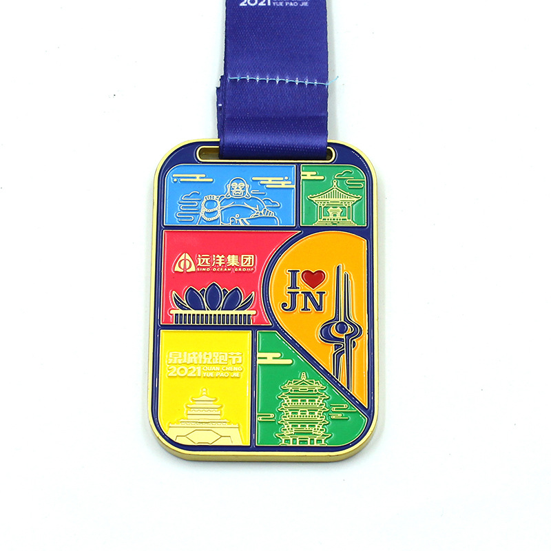 Customized Marathon Metal Medal School Sports Competition Cross-Country Medal Custom Running and Cycling Event Medal