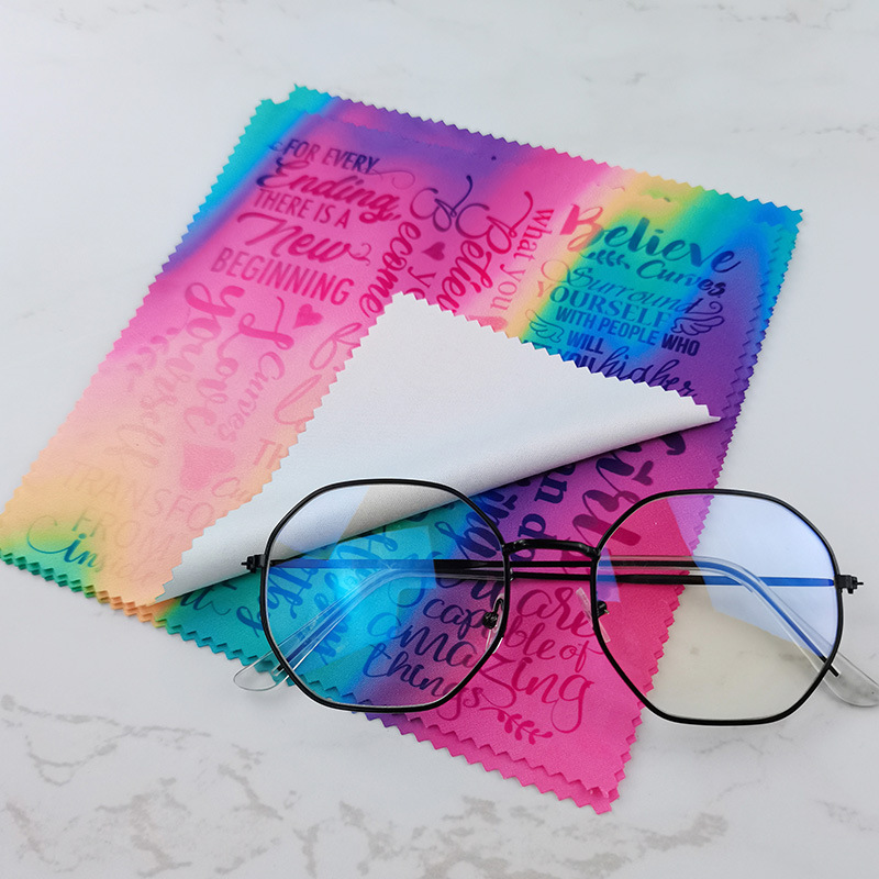 Customized Microfiber Glasses Cloth Polyester Digital Printed Glasses Cloth Polyester Brocade Lens Cleaning Cloth Mobile Phone Wiping Cloth