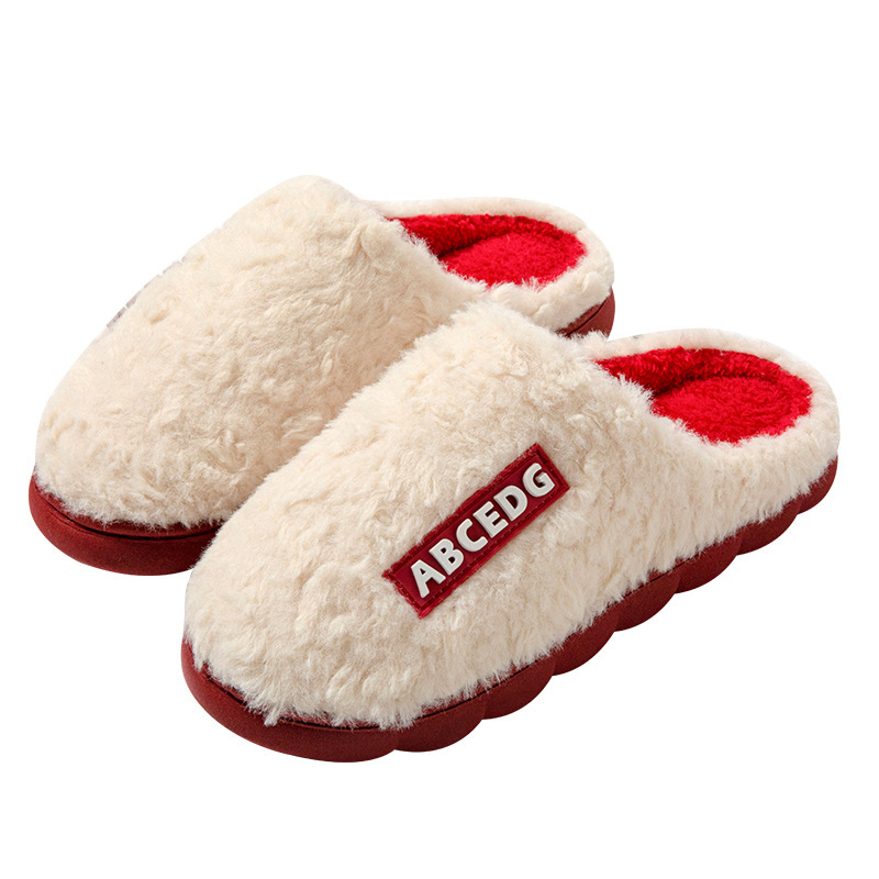 Wholesale New Cotton Slippers for Women in Autumn and Winter Home Indoor Household Thick-Soled Non-Slip Warm Furry Confinement Slippers for Men