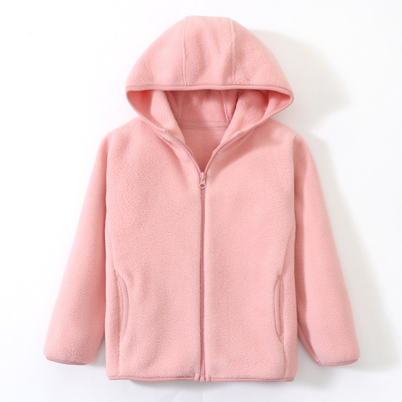 Children's Autumn and Winter Polar Fleece Coat Thickened Warm Breathable Cardigan Jacket for Children and Children Fashionable School Uniform Warm