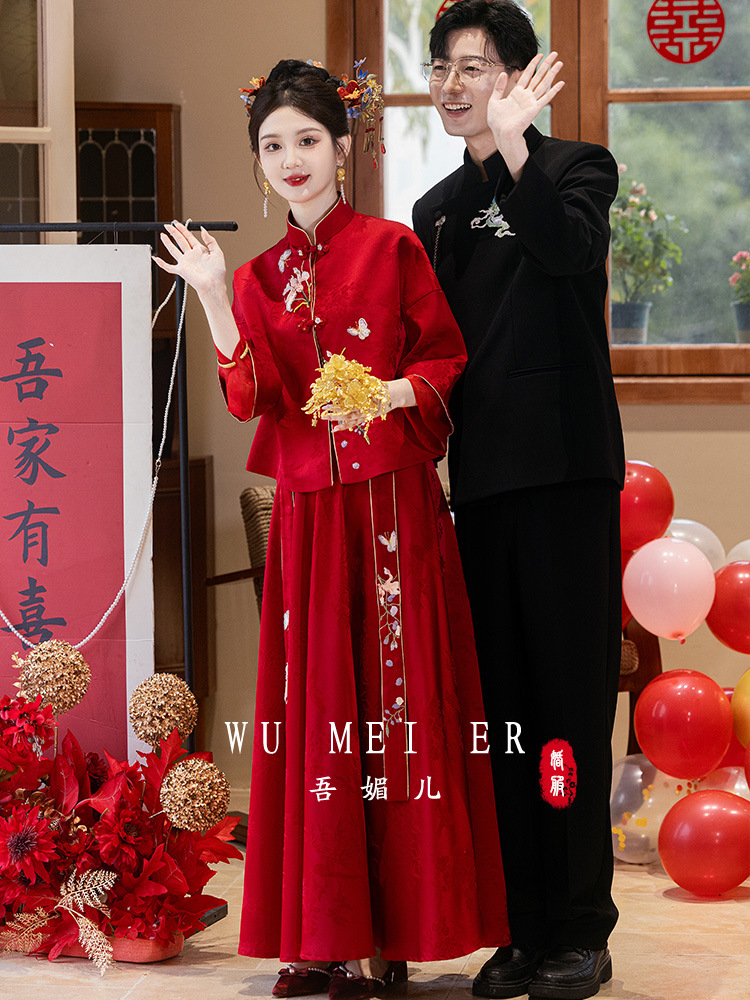 Новое свадебное платье, 2025, новый китайский стиль, костюм для тостов невесты, платье для женщин