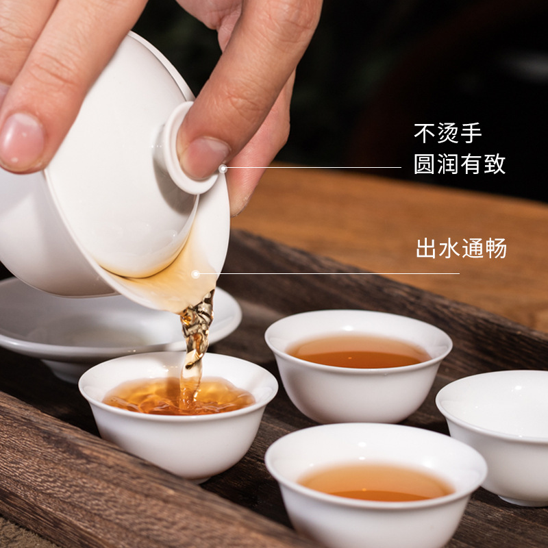 Kung Fu Travel Tea Set Portable Outdoor Travel Tea Camping Small Set Tea Cover Bowl Tea Cup Gift logo
