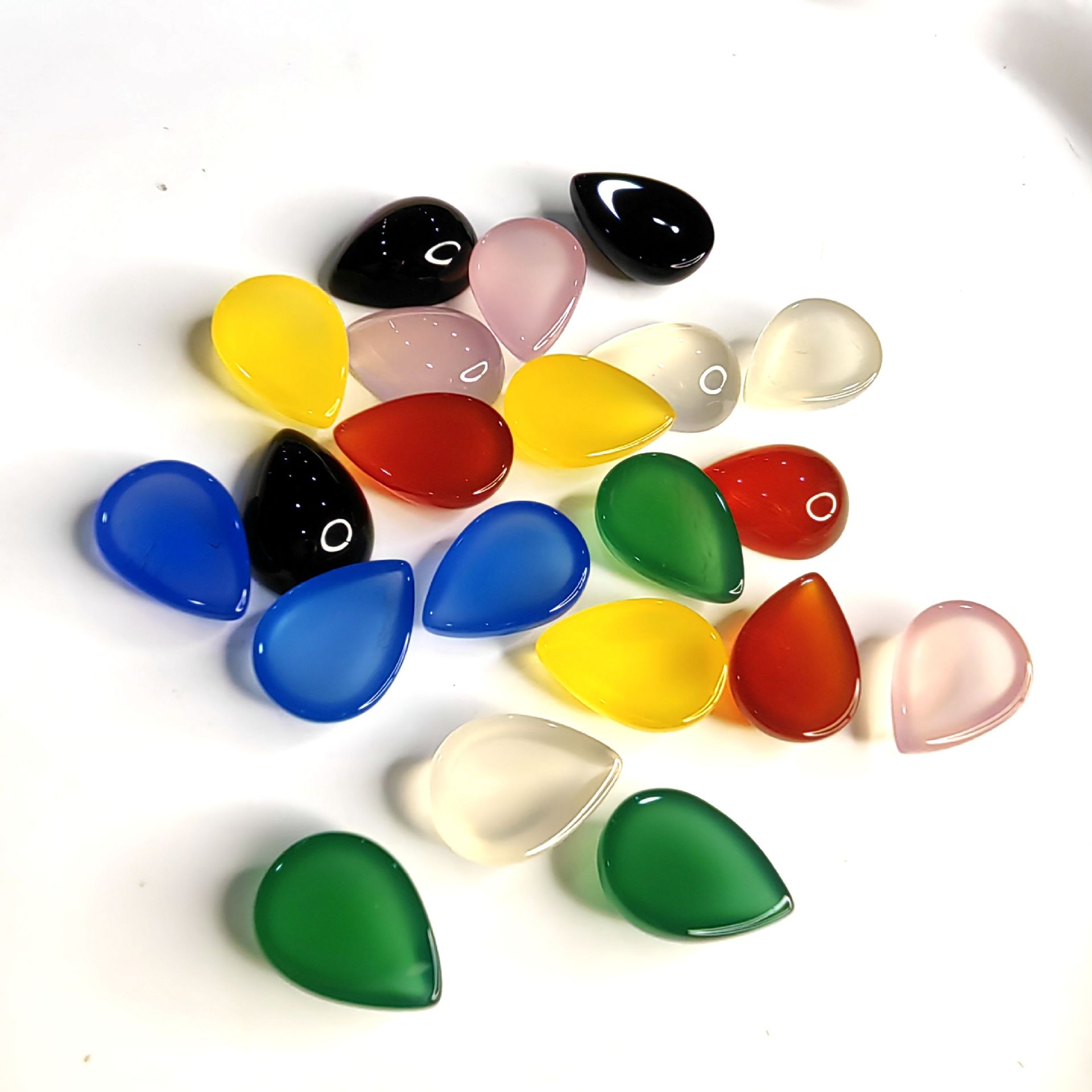 Natural Agate Ring Surface Pear-Shaped Agate Patch Agate Water Drop Ring Surface Wholesale DIY Jewelry Accessories Red Agate