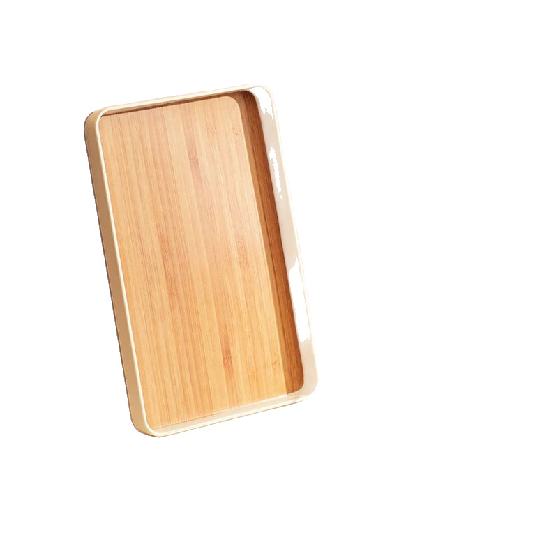 Imitation Wood Grain Tray Household Creative Internet Famous Ins Style Tea Cup Plate Nordic Plastic Dinner Plate for Fruit Tray Tea Tray