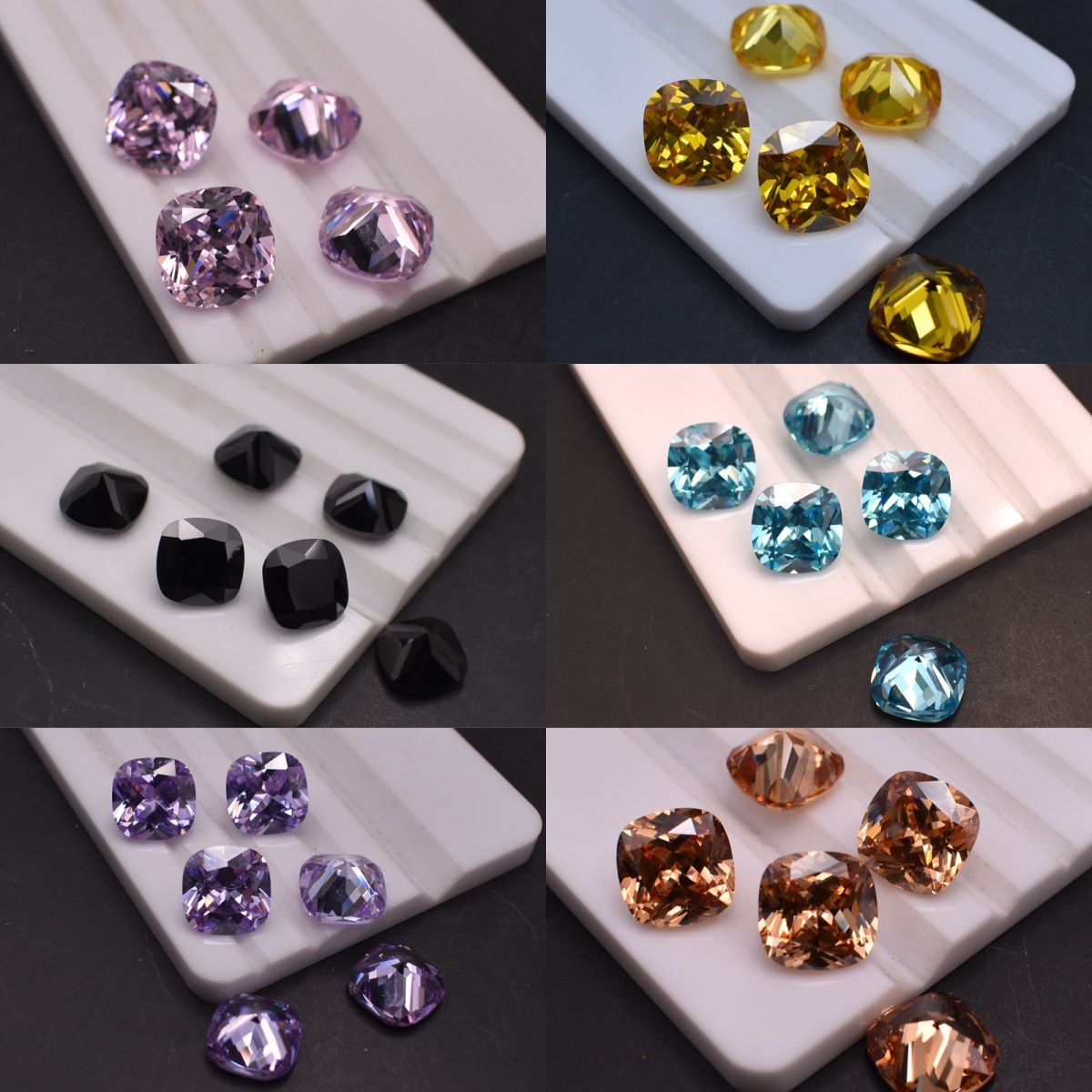 Factory Wholesale Low Price Synthetic Gem Cubic Zirconia Pad Shape Fat Square Inlaid Jewelry Zircon Bare Stone