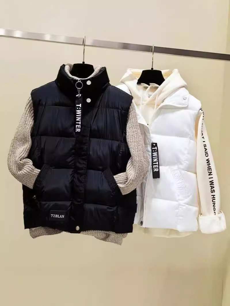 2024 New Cotton Vest Women's Spring and Autumn Korean Down Cotton-padded Jacket Vest Waiver Autumn and Winter Coat Winter Vest