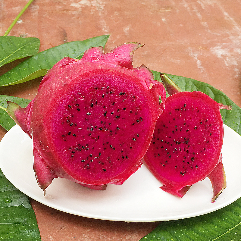 Guangxi Red Dragon Fruit Fresh Fruit Straight Hair Raw Red Meat Dragon Fruit Fresh One Piece Drop Shipping from the Origin