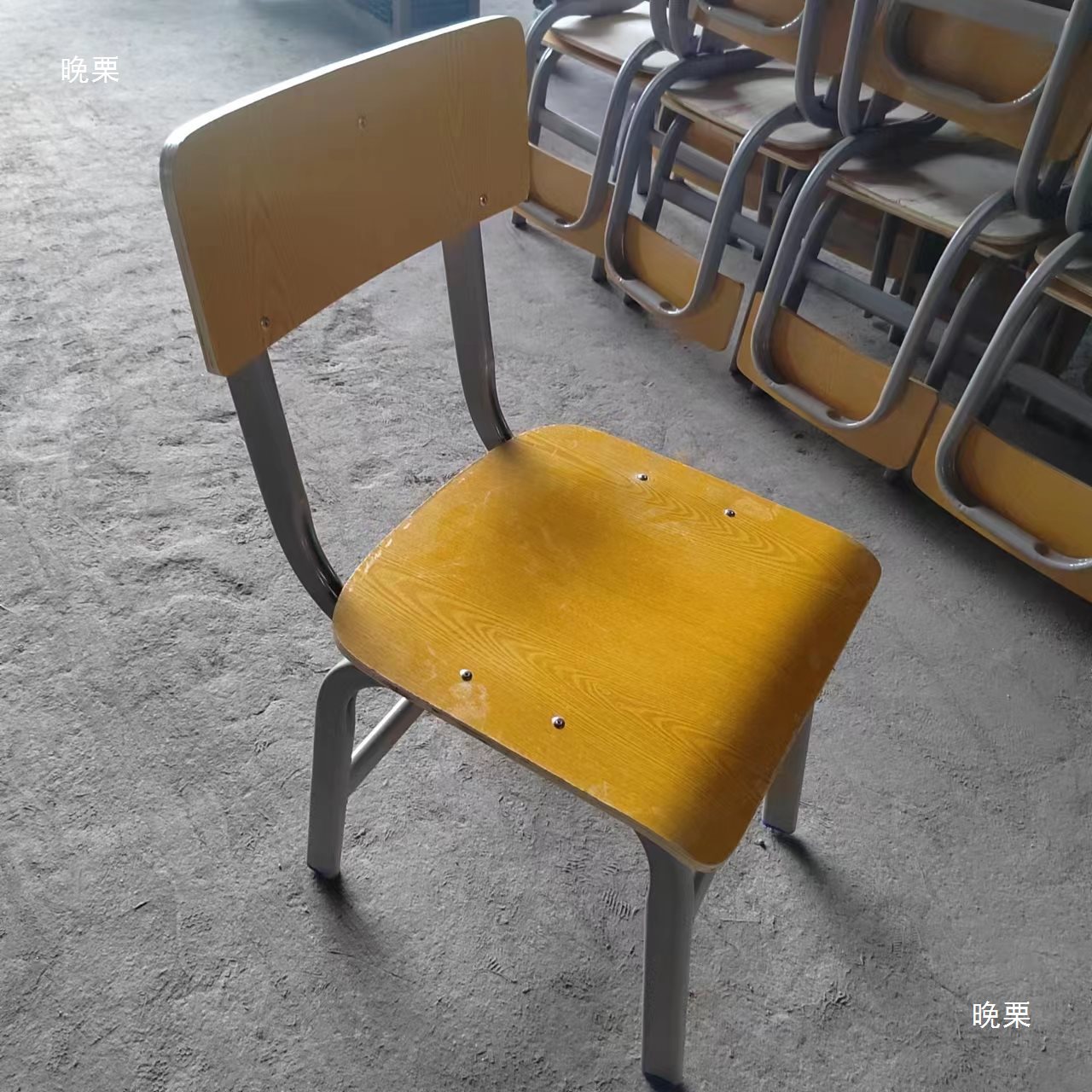 Fixed School Chair Student Stool Guangdong Style Chair Rigid Wood Chair Student Dormitory Chair Computer Chair