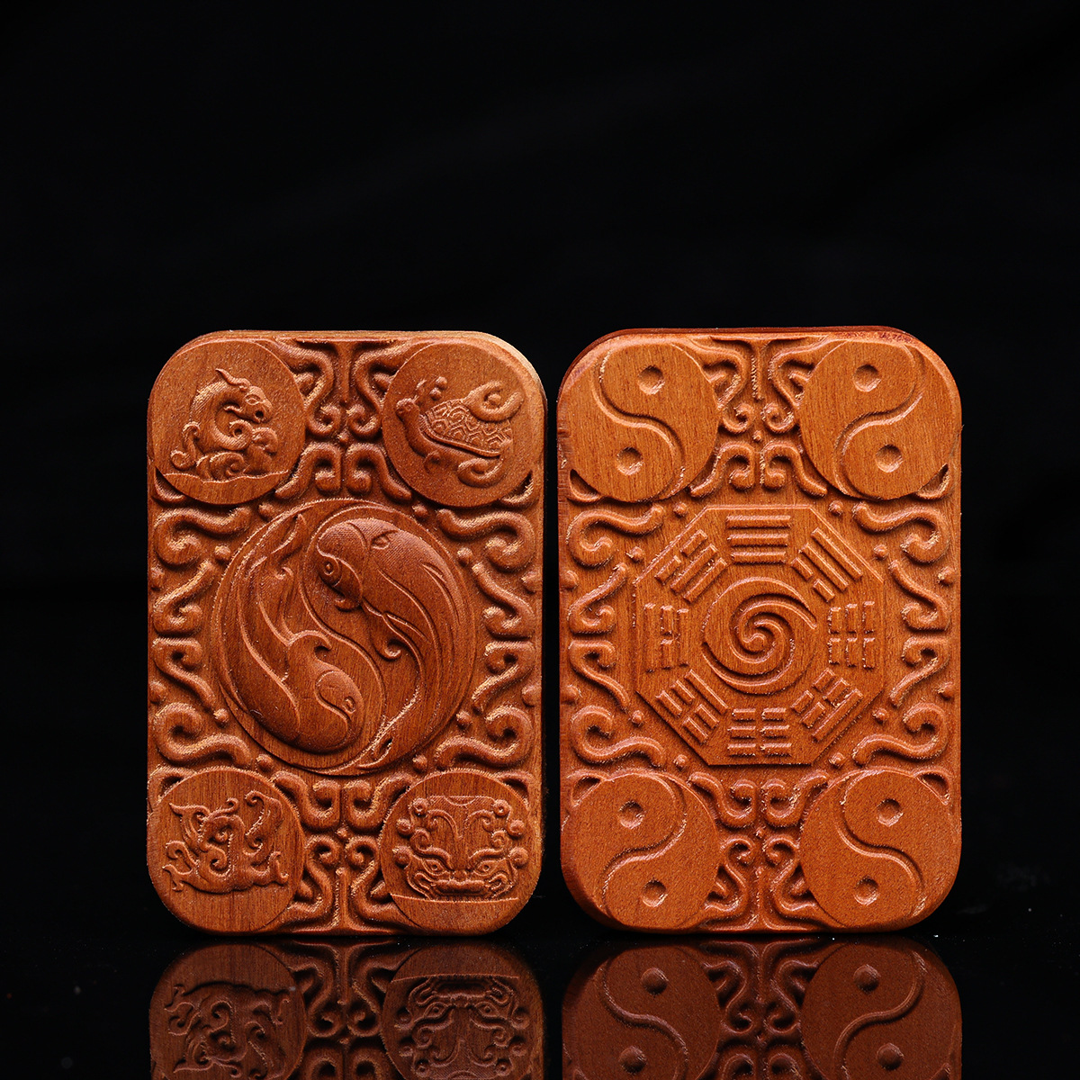 Подвеска из дерева жожоба, амулет инь-ян, портативный аксессуар, ручная работа