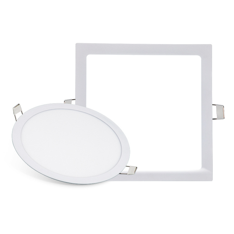 Cross-Border Led Panel Light Ultra-Thin Downlight Round Hotel Kitchen Embedded Panel Light 12W Square Flat Panel Light