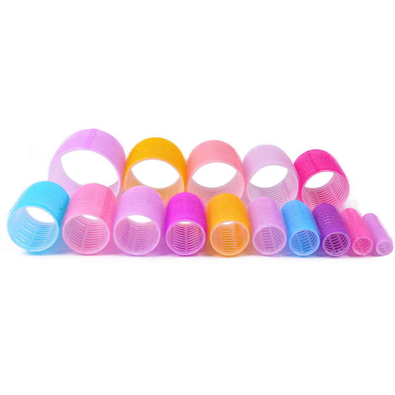 Customized Amazon Nylon Hair Roller Set Multi-size Color Bangs Roll Outer Packaging OEM Printing