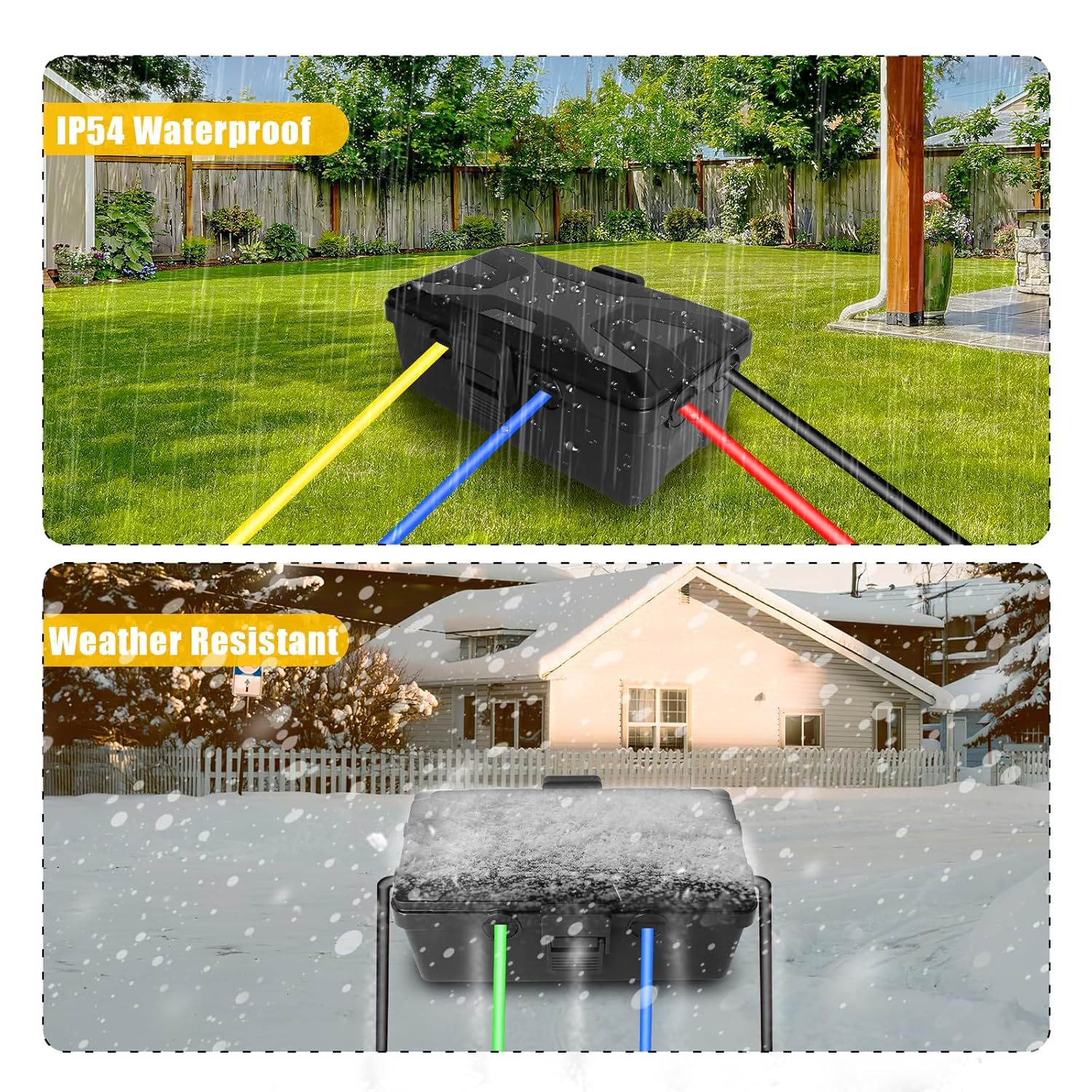 Bindokun Waterproof Cable Box, Outdoor Cable Box Waterproof