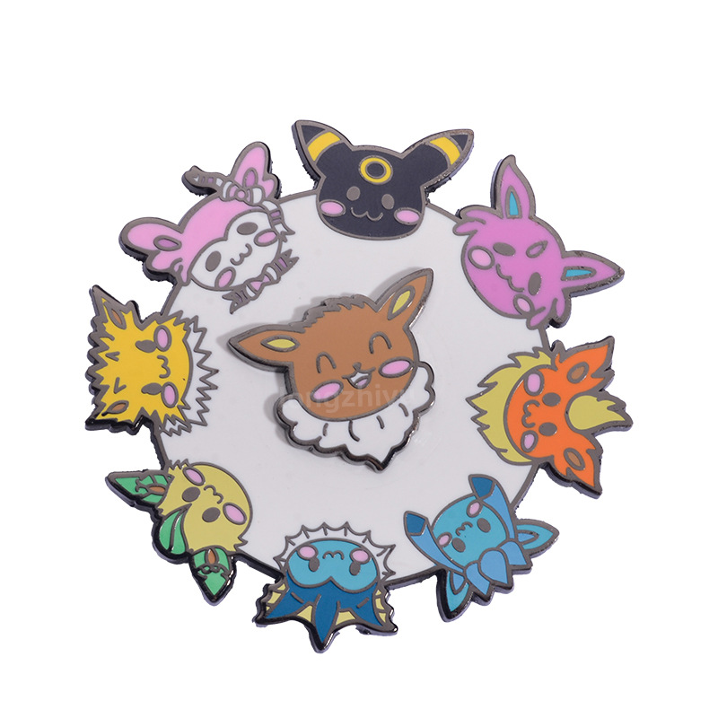 Longzhiyu 18-Year Manufacturer Custom-Made Metal Cartoon Badge Custom-Made Rotating Animation Badge Custom-Made High-Quality Supplier