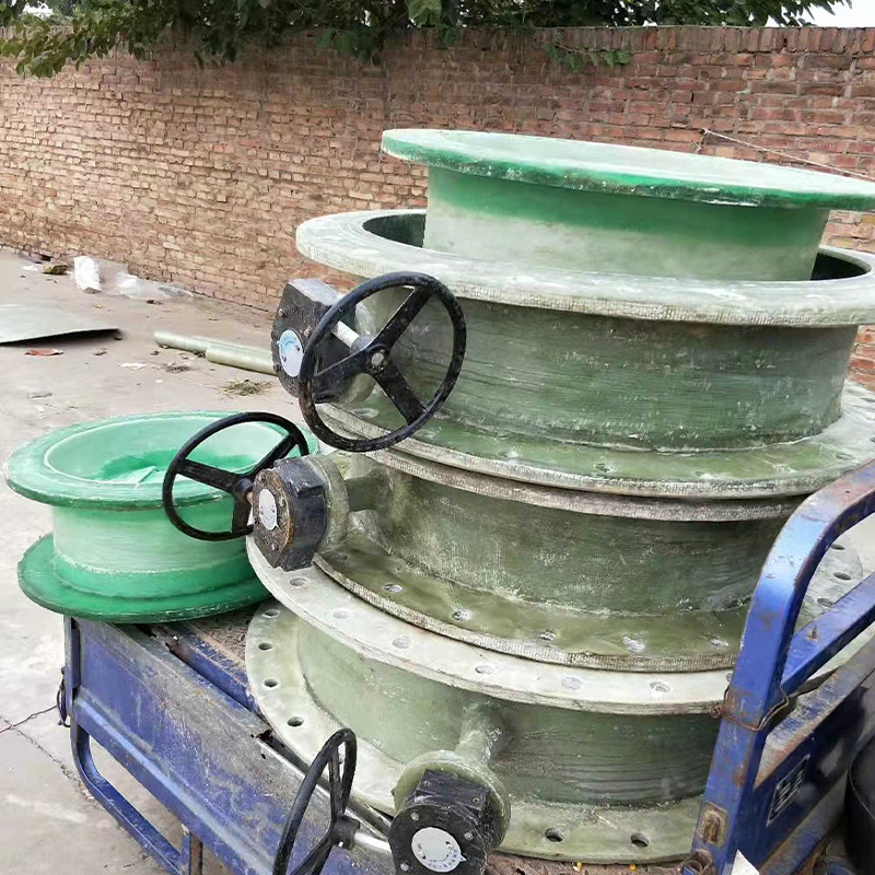 Glass fiber reinforced plastic air volume regulating air valve electric manual pneumatic air valve turbine flange connection ventilation butterfly valve