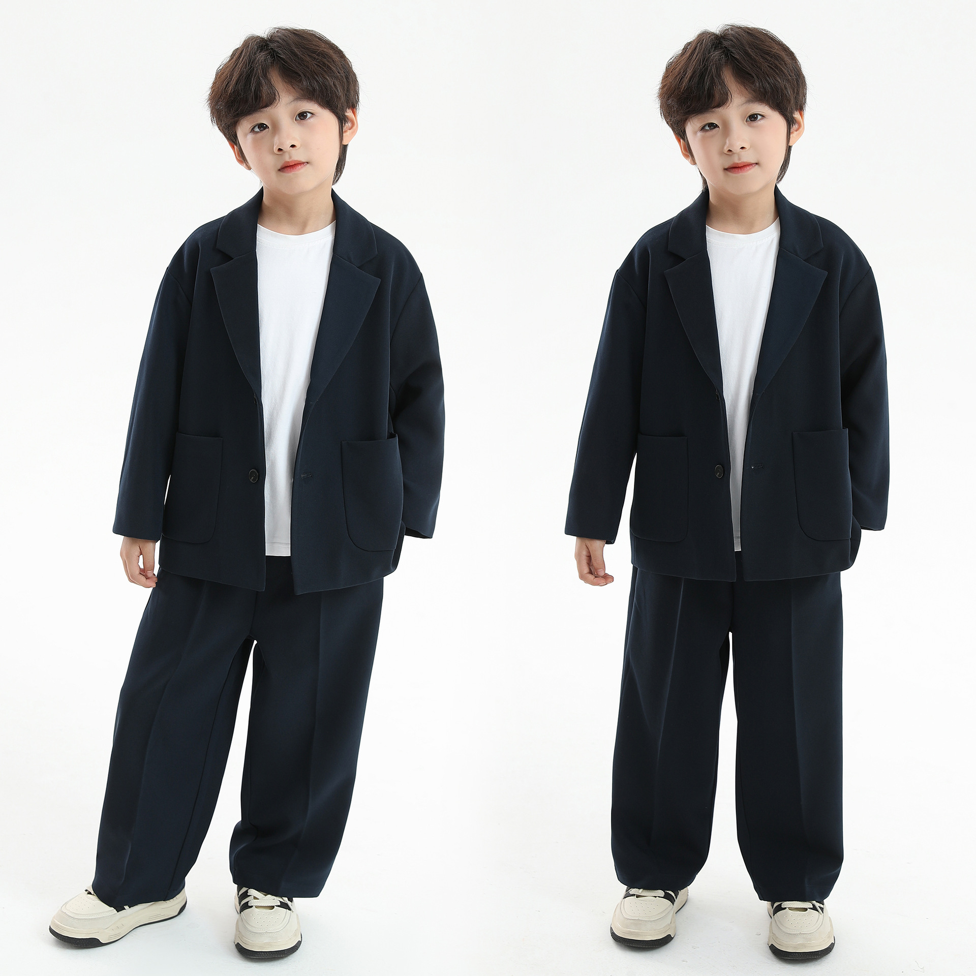 Trendy men's children's clothing suit casual suit 2025 spring and autumn boys high-end dress handsome suit fried street show