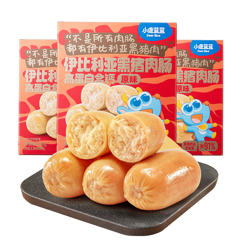 Fawn Blue Blue_High Protein Iberian Black Pork Sausage Ham Sausage Official Snack Brand for Children