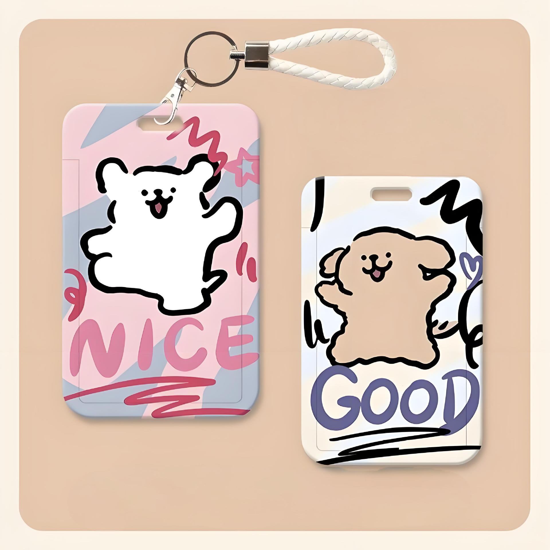 Colorful Logo Id Lanyard Double-Sided Uv Printed Card Holder Student Id Abs Card Holder Custom Painted Work Badge