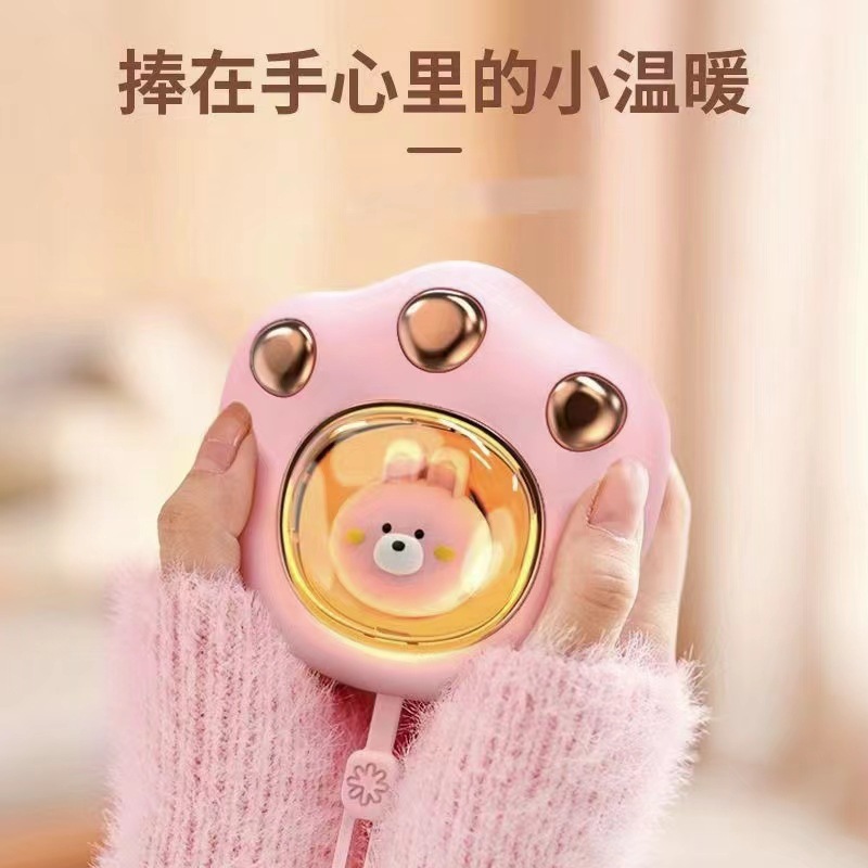 New Cat Claw Hand Warmer USB Rechargeable Baby Warmer Mini Cute Pet Portable Cartoon Hand Warmer
