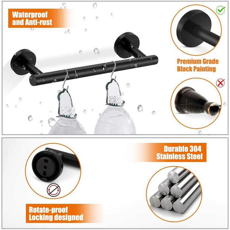 Cross Border 304 Stainless Steel Towel Bar suit Amazon Hook Tissue Holder Towel Ring Gold suit