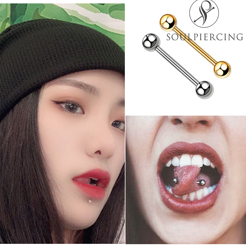 Basic Tongue Rings, Body Piercing Jewelry, Lip Studs, Ear Studs, Ear Bridges, Nipple Rings, 316L Titanium Steel Tongue Studs, Piercing for Sexy Girls