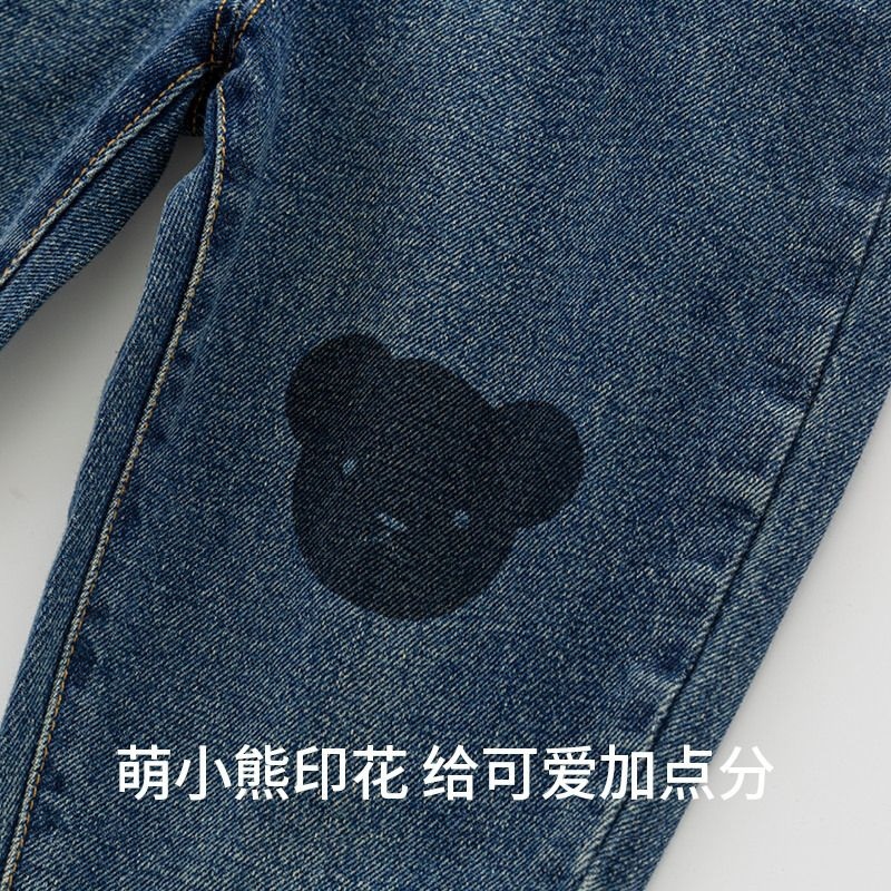 Children's Denim Suspender Pants Spring and Autumn New Boys and Girls Loose Suspender Pants Baby's Casual All-match Trendy Trousers