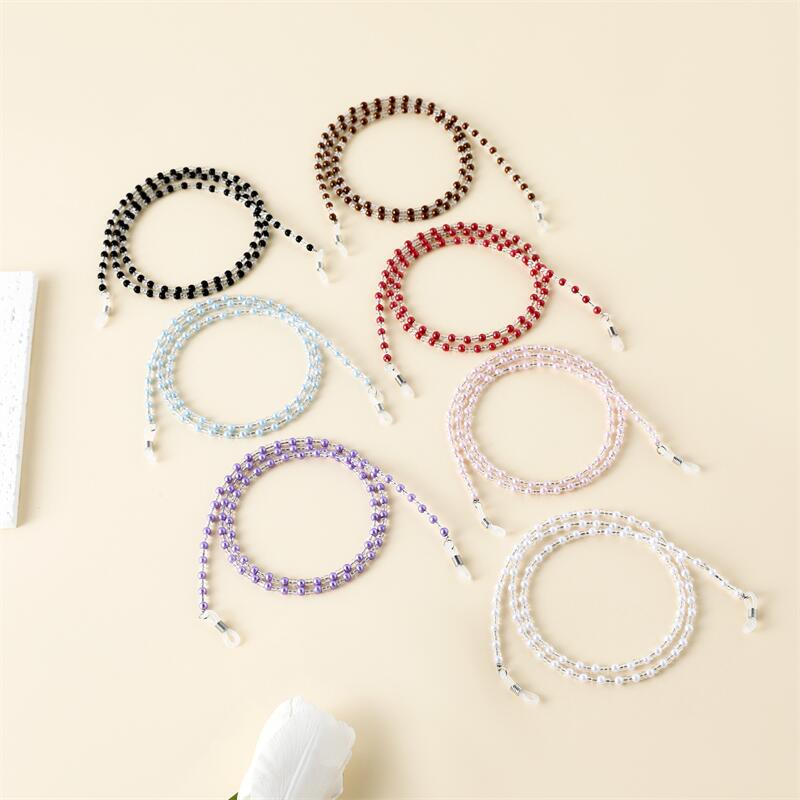 Factory spot Europe and the United States cross-border jewelry glasses chain high sense multi-color pearl glasses hanging neck glasses chain mouth