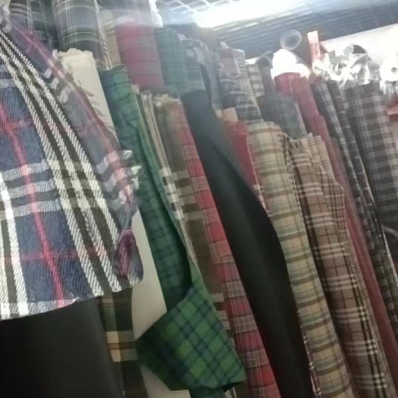 Plaid Foam PVC Foam Yarn-dyed Plaid Bag Cloth Scottish Oxford Cloth Factory Direct Supply