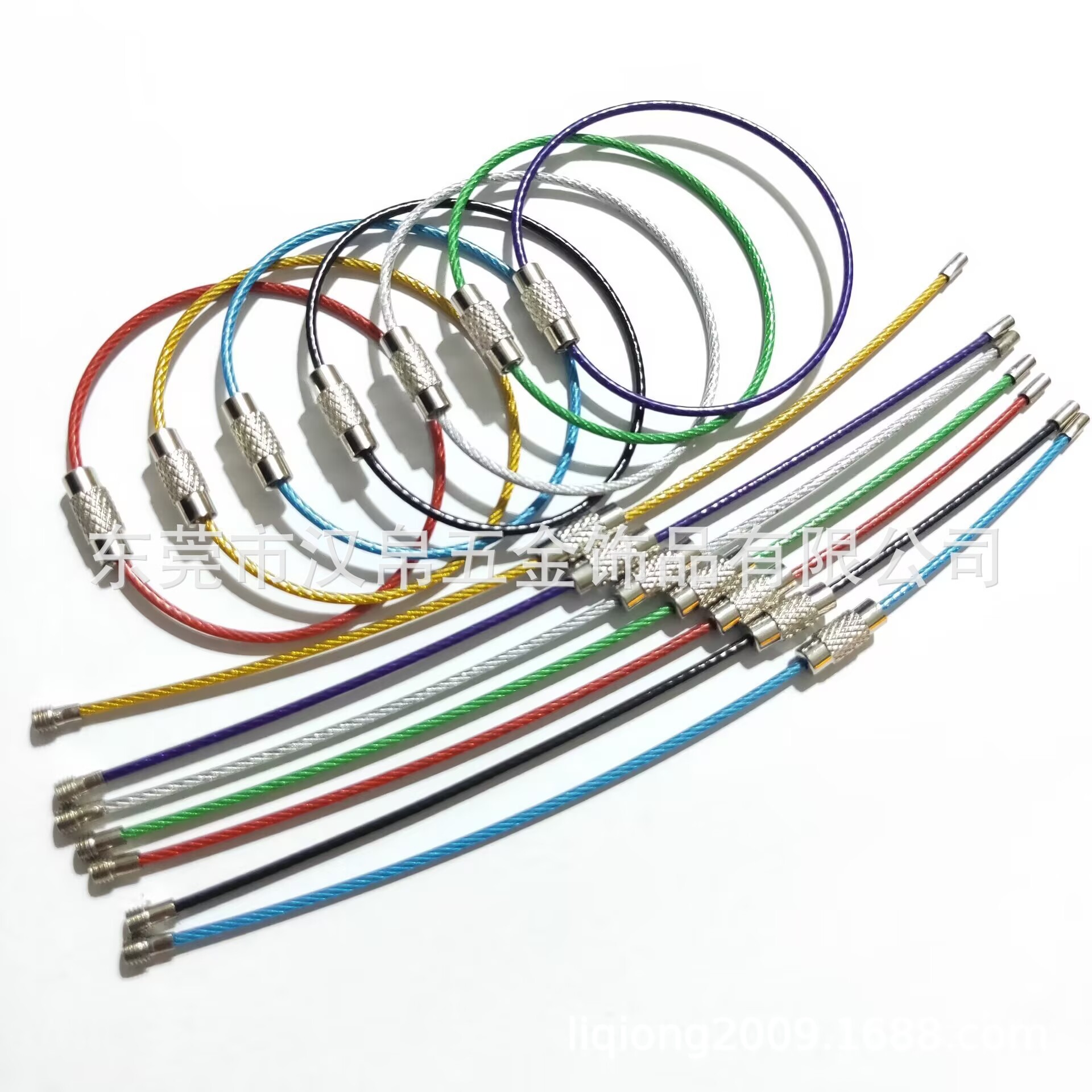 304 Stainless Steel Wire Rope with Colored Rubber Coating, Wire Loop with Aluminum Sleeve Terminal, Wire Rope Sling, Hanging Rope, Wire Loop